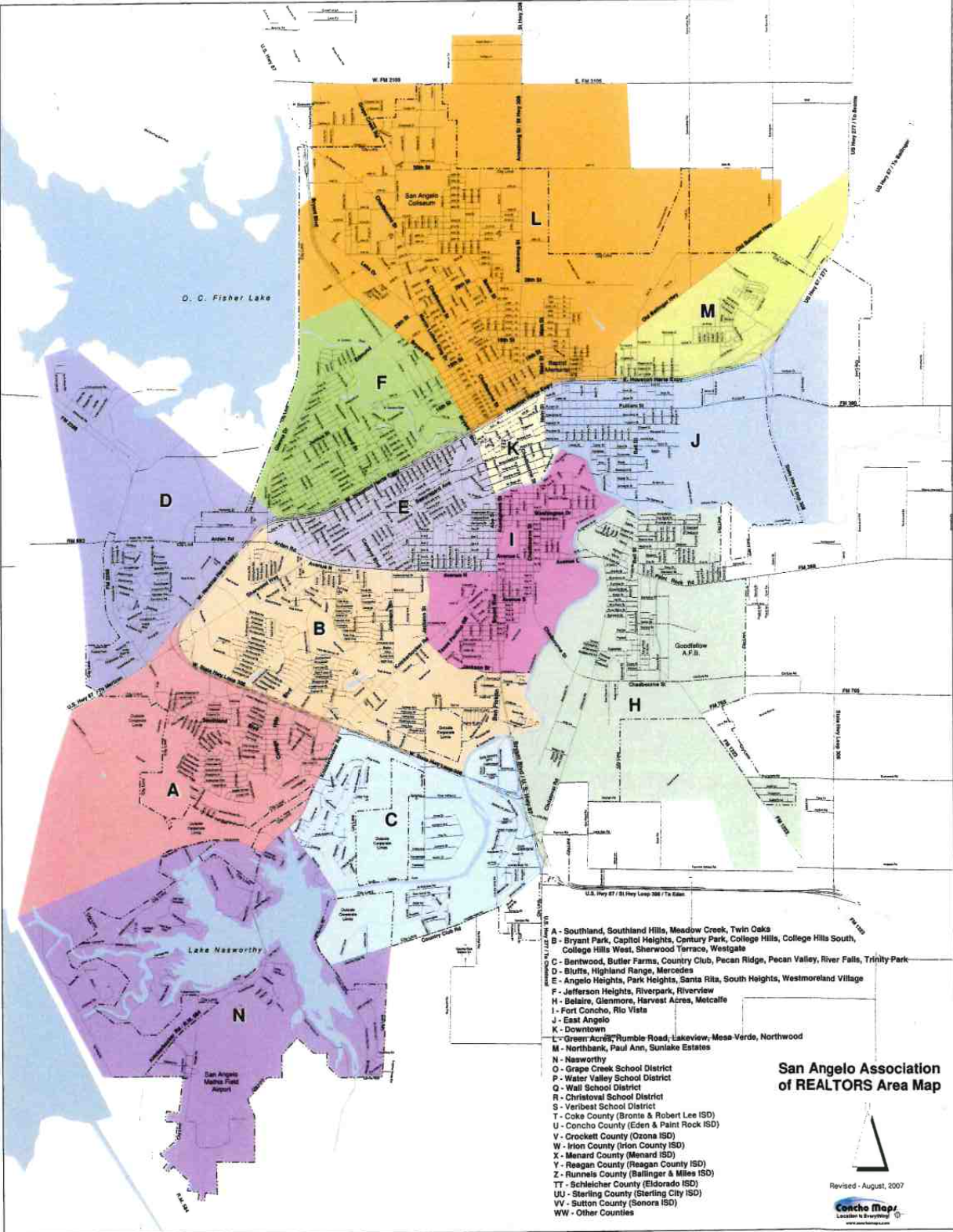 SAAR Area Map San Angelo Image